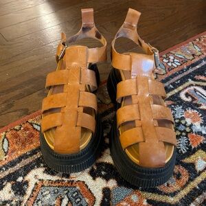 Ganni creeper grid sandals